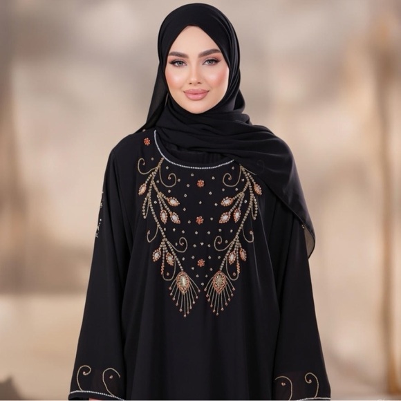 chinese dress ladies Dark Red Long Sleeve Luxury Muslim Hijab Clothing Evening Caftan Dress –  Sultan Dress main image 1